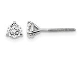 1/2 Carat (ctw VS2-SI1, D-E-F) Lab Grown Diamond Solitaire Stud Earrings in 14K White Gold with Screwbacks