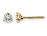 1/2 Carat (ctw VS2-SI1, D-E-F) Lab Grown Diamond Solitaire Stud Earrings in 14K Yellow Gold with Screwbacks