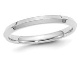 Ladies 14K White Gold 2.5mm Comfort Fit Wedding Band Ring with Knife Edge