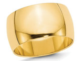 Men's 14K Yellow Gold 12mm Polished Wedding Band Ring