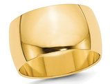 Men's 14K Yellow Gold 12mm Polished Wedding Band Ring