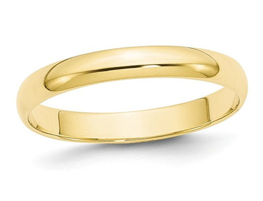 Ladies 10K Yellow Gold 3mm Polished Wedding Band Ring