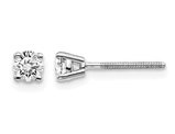 1/3 Carat (ctw VS2-SI1, D-E-F) Lab Grown Diamond Solitaire Stud Earrings in 14K White Gold with Screwbacks