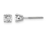 1/2 Carat (ctw VS2-SI1, D-E-F) Lab Grown Diamond Solitaire Stud Earrings in 14K White Gold with Screwbacks