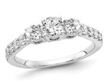1.00 Carat (ctw SI1-SI2, G-H-I) Lab Grown Diamond Three Stone Engagement Ring in 14K White Gold