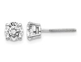 1.00 Carat (ctw VS2-SI1, D-E-F) Lab Grown Diamond Solitaire Stud Earrings in 14K White Gold with Screwbacks