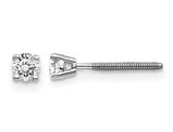 1/5 Carat (ctw VS2-SI1, D-E-F) Lab Grown Diamond Solitaire Stud Earrings in 14K White Gold with Screwbacks