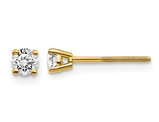 1/4 Carat (ctw VS2-SI1, D-E-F) Lab Grown Diamond Solitaire Stud Earrings in 14K Yellow Gold with Screwbacks