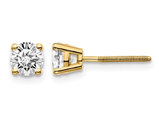 3/4 Carat (ctw VS2-SI1, D-E-F) Lab Grown Diamond Solitaire Stud Earrings in 14K Yellow Gold with Screwbacks