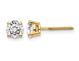 1.00 Carat (ctw VS2-SI1, D-E-F) Lab-Grown Diamond Solitaire Stud Earrings in 14K Yellow Gold with Screwbacks