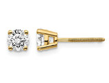 2/3 Carat (ctw VS2-SI1, D-E-F) Lab Grown Diamond Solitaire Stud Earrings in 14K Yellow Gold with Screwbacks