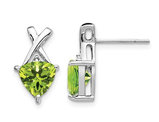 2.10 Carat (ctw) Natural Peridot Cross Earrings in 14K White Gold