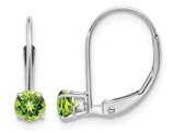 3/5 Carat (ctw) Natural Peridot Hoop Earrings in 14K White Gold