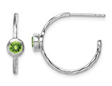 3/5 Carat (ctw) Natural Peridot Hoop Earrings in Sterling Silver