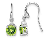 1.80 Carat (ctw) Natural Peridot Dangle Earrings in Sterling Silver