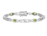 1/3 Carat (ctw) Peridot Greek Key Bracelet in Sterling Silver