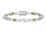 1/3 Carat (ctw) Peridot Greek Key Bracelet in Sterling Silver