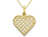 10K Yellow Gold Weave Heart Pendant Necklace with Chain