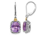 5.00 Carat (ctw) Natural Amethyst Drop Leverback Earrings in Sterling Silver