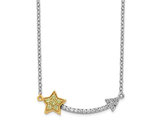 14K White Gold Yellow Sapphire Star and Arrow Necklace