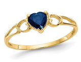 1/2 Carat (ctw) Blue Sapphire Heart Promise Ring in 14K Yellow Gold