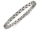 Antiqued Sterling Silver Weave Bangle Bracelet (5.25mm wide)