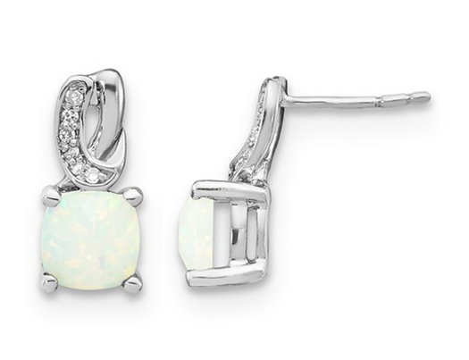 1.70 Carat (ctw) Lab Created Opal Stud Earrings in Sterling Silver