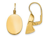 14K Yellow Gold Polished Oval Leverback Earrings