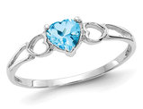 1/2 Carat (ctw) Natural Swiss Blue Topaz Heart Ring in 10K White Gold