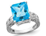 7.50 Carat (ctw) Swiss Blue Topaz Ring in 14K White Gold