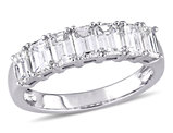 Emerald Cut Diamond Anniversary Wedding Band Ring 1.68 Carat (ctw Color G-H, Clarity VS2-SI1) in 14K White Gold