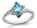 1/2 Carat (ctw) Marquise-Cut Blue Topaz Ring in Sterling Silver