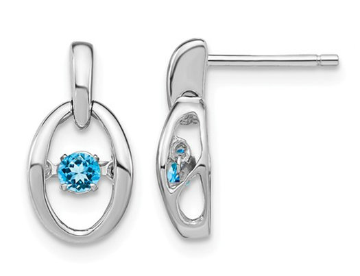 2/5 Carat (ctw) Natural Blue Topaz Earrings in Sterling Silver