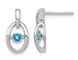 2/5 Carat (ctw) Natural Blue Topaz Earrings in Sterling Silver
