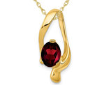1.40 Carat (ctw) Natural Garnet Pendant Necklace in 14K Yellow Gold with Chain