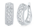 3/4 Carat (ctw H-I, I1-I2) Diamond Hoop Earrings  in 10K White Gold