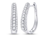7/8 Carat (ctw I-J, I2-I3) Diamond Hoop Earrings in 10K White Gold
