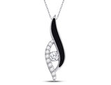 3/10 Carat (ctw G-H, I2-I3) Diamond Drop Pendant Necklace in 10K White Gold with Chain