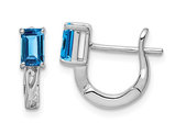 2/5 Carat (ctw) Blue Topaz Hoop Earrings in Sterling Silver