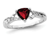 3/5 Carat (ctw) Trillion-Cut Garnet Ring in Sterling Silver