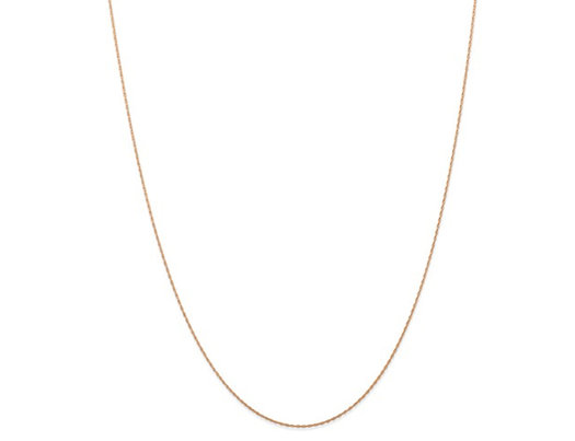 14K Rose Pink Gold 18 inch .50mm Cable Rope Chain