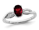 1.30 Carat (ctw) Garnet Ring in 14K White Gold  (SIZE 7)