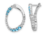 1/2 Carat (ctw) Blue Topaz Hoop Earrings in 14K White Gold