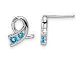 1/4 Carat (ctw) Natural Blue Topaz Earrings in 14K White Gold