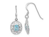 1.15 Carat (ctw) Natural Blue Topaz Dangle Earrings in Sterling Silver