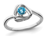2/5 Carat (ctw) Natural Swiss Blue Topaz Solitaire Ring in 14K White Gold