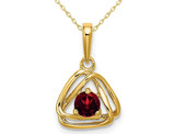 1/3 Carat (ctw) Natural Garnet Pendant Necklace in 14K Yellow Gold with Chain