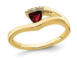 10K Yellow Gold Trillion Cut Garnet Ring 1/4 Carat (ctw)