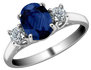 Blue Sapphire Ring in 14K White Gold