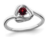 1/3 Carat (ctw) Natural Garnet Ring in 14K White Gold